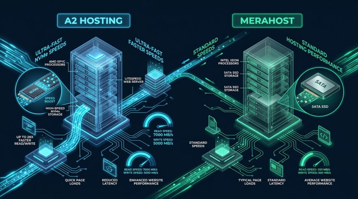 A2 Hosting vs MeraHost: NVMe Speed Comparison - A2 Hosting vs MeraHost