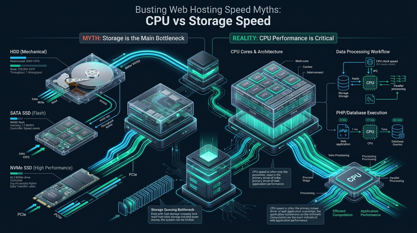 Busting Web Hosting Speed Myths: CPU vs Storage Speed - hosting speed optimization