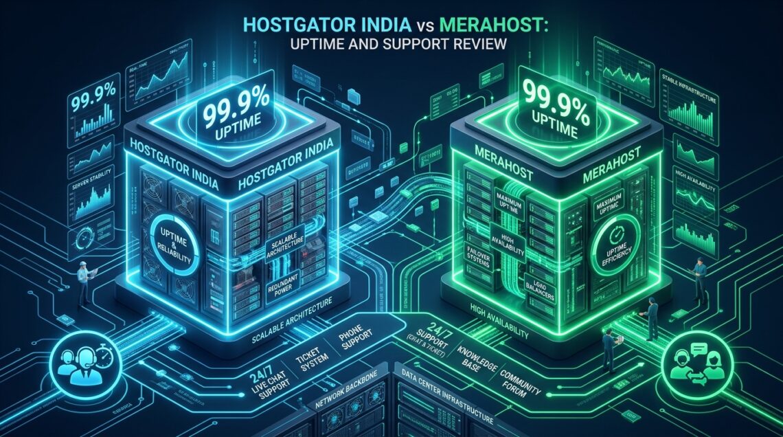 HostGator India vs MeraHost: Uptime and Support Review - HostGator India vs MeraHost