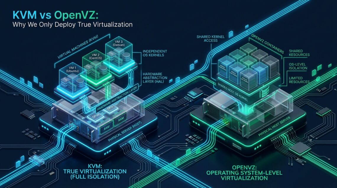 KVM vs OpenVZ: Why We Only Deploy True Virtualization - KVM vs OpenVZ