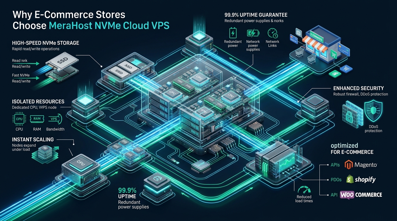 Why E-Commerce Stores Choose MeraHost NVMe Cloud VPS - hosting for E-Commerce Stores